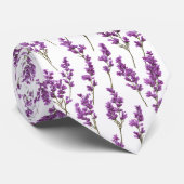 Lavendel Bloemen Patroon Stropdas (Opgerold)