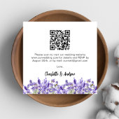 Lavendel bloemen QR code bruiloft RSVP Informatiekaartje