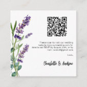 Lavendel bloemen QR code bruiloft RSVP Informatiekaartje (Voorkant)