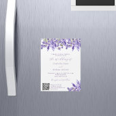 Lavendel bloemen QR RSVP details luxe bruiloft Magnetische Uitnodiging