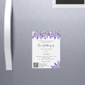 Lavendel bloemen QR RSVP details luxe bruiloft Magnetische Uitnodiging