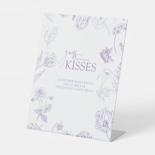 Lavendel Bloemen Raad eens hoeveel kussen Reclamebord Met Voetstuk (Voorkant)