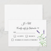 Lavendel Bloemen Rustieke bloemen Moderne RSVP (Voorkant / Achterkant)