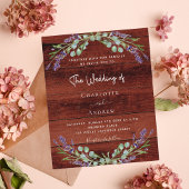 Lavendel bloemen rustieke bruin hout budget bruilo