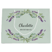 Lavendel bloemen salie groen bruidsmeisje groot cadeauzakje (Voorkant)