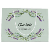 Lavendel bloemen salie groen bruidsmeisje groot cadeauzakje (Achterkant)