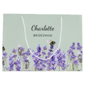 Lavendel bloemen salie groen bruidsmeisje groot cadeauzakje (Achterkant)