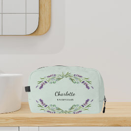 Lavendel bloemen salie groen bruidsmeisje toilettasje