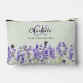 Lavendel bloemen salie groene naam monogram etui (Achterkant)