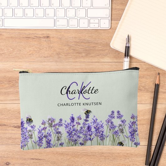 Lavendel bloemen salie groene naam monogram etui