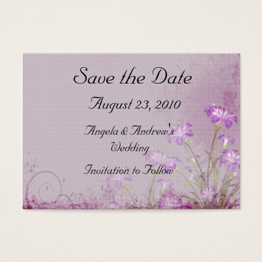 Lavendel Bloemen Save the Date Kaart (Voorkant)