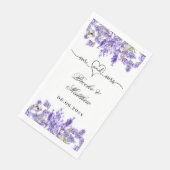 Lavendel bloemen script mr. hart bruiloft servet (Hoek)