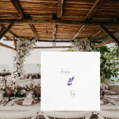 Lavendel Bloemen Script Namen Bruiloft Cocktail Servet