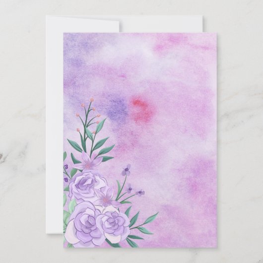 Lavendel Bloemen Sweet 16 Verjaardag Uitnodiging (Achterkant)