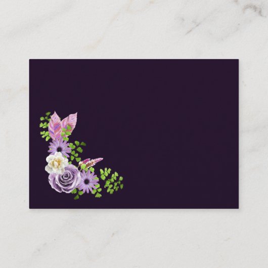 Lavendel Bloemen Trouwen Wishing Well Informatiekaartje (Achterkant)