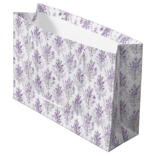 Lavendel Bloemen Verjaardag Groot Cadeauzakje (Voorkant Gekanteld)