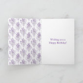 Lavendel Bloemen Verjaardag Kaart (Binnen)