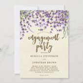Lavendel bloemen verlovingsfeest uitnodiging (Voorkant)