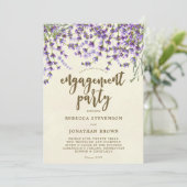 Lavendel bloemen verlovingsfeest uitnodiging (Staand voorkant)