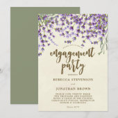 Lavendel bloemen verlovingsfeest uitnodiging (Voorkant / Achterkant)
