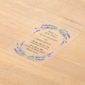 Lavendel Bloemen Violet bruiloft Acryl Uitnodigingen (Laagn)