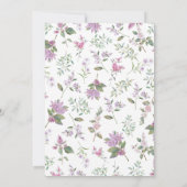 Lavendel Bloemen Violet bruiloft Kaart (Achterkant)