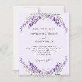 Lavendel bloemen violette avond bruiloft uitnodigi (Voorkant)