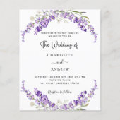 Lavendel bloemen violette bruiloft uitnodiging (Voorkant)