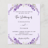 Lavendel bloemen violette bruiloft uitnodiging (Voorkant)
