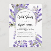 Lavendel bloemen violette bruiloftsborrel uitnodiging briefkaart (Voorkant)