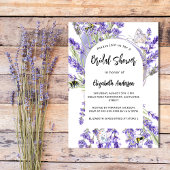 Lavendel bloemen violette bruiloftsborrel uitnodiging briefkaart