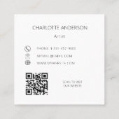 Lavendel bloemen violette foto QR code Vierkante Visitekaartje (Achterkant)