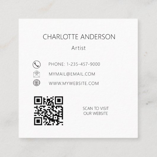 Lavendel bloemen violette foto QR code Vierkante Visitekaartje (Achterkant)