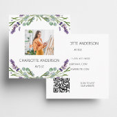 Lavendel bloemen violette foto QR code Vierkante Visitekaartje