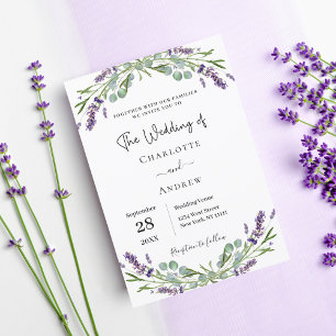 Lavendel bloemen violette groen bruiloft kaart