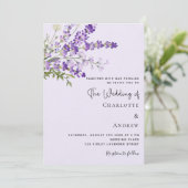 Lavendel bloemen violette luxe bruiloft kaart (Staand voorkant)