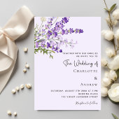 Lavendel bloemen violette luxe bruiloft kaart