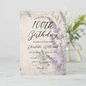 Lavendel Bloemen Vrouwen 100e Verjaardag Kaart (Staand voorkant)