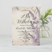 Lavendel Bloemen Vrouwen 50ste Verjaardag Kaart (Staand voorkant)