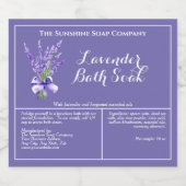 Lavendel Bloemen Waterdicht Bad Week Pouch Label Sparkling Wijnetiket (Enkel label)