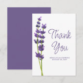 Lavendel Bloemen Waterverf Bruiloft Bedankkaart (Voorkant / Achterkant)