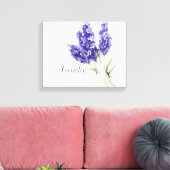 Lavendel Bloemen Waterverf Canvas Print (Insitu (Woonkamer))
