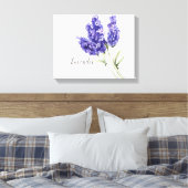 Lavendel Bloemen Waterverf Canvas Print (Insitu (Slaapkamer))