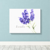 Lavendel Bloemen Waterverf Canvas Print (Insitu (Houten vloer))