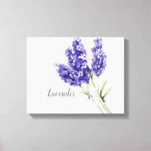 Lavendel Bloemen Waterverf Canvas Print