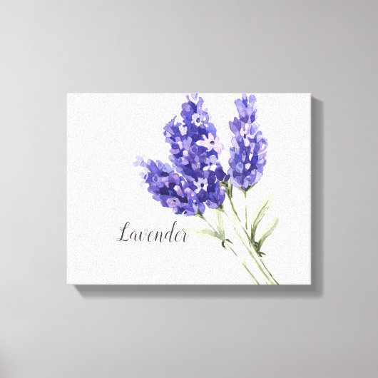 Lavendel Bloemen Waterverf Canvas Print (Voorkant)