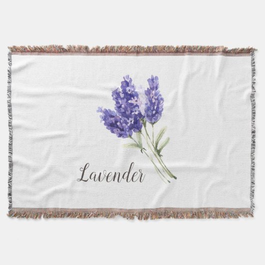 Lavendel Bloemen Waterverf Deken (Voorkant)