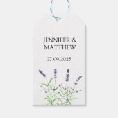 Lavendel Bloemen Waterverf Elegant Bruiloft Cadeaulabel (Voorkant)