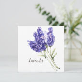Lavendel Bloemen Waterverf Lege Wenskaart (Staand voorkant)