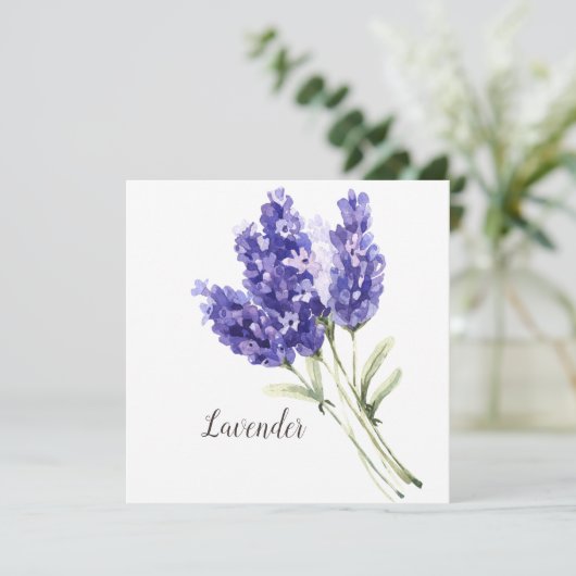 Lavendel Bloemen Waterverf Lege Wenskaart (Staand voorkant)